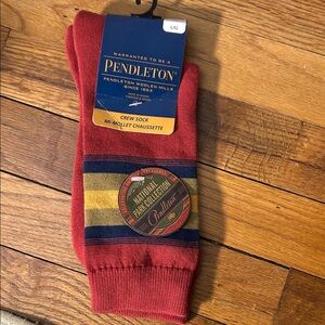 Pendleton Men's Red and Blue Striped Crew Socks